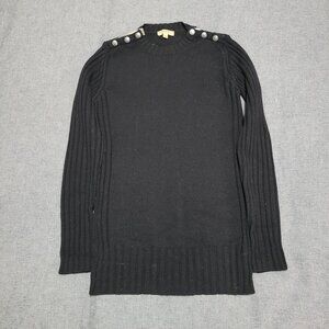 Women's Burberry Button Merino Wool Sweater